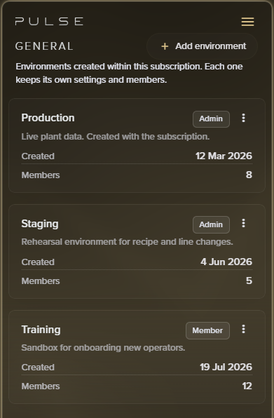 General Settings Menu
