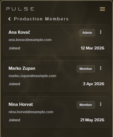 Tenant Members Menu