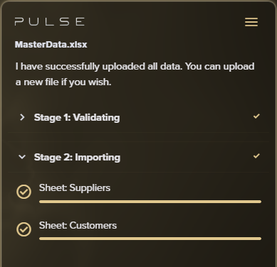 Successful validation and import