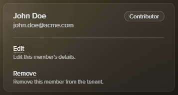 Edit or remove a member options
