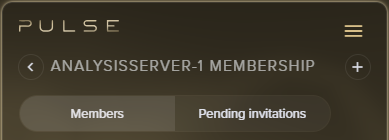 Members and Pending invitations tabs
