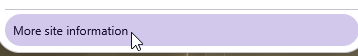 Firefox More site information